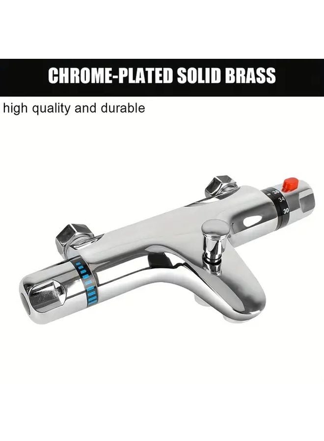 Wall Mounted Thermostatic Shower Faucet 20 50C Temperature Control H59 Copper Chrome Finish Mixer Tap - Image 3